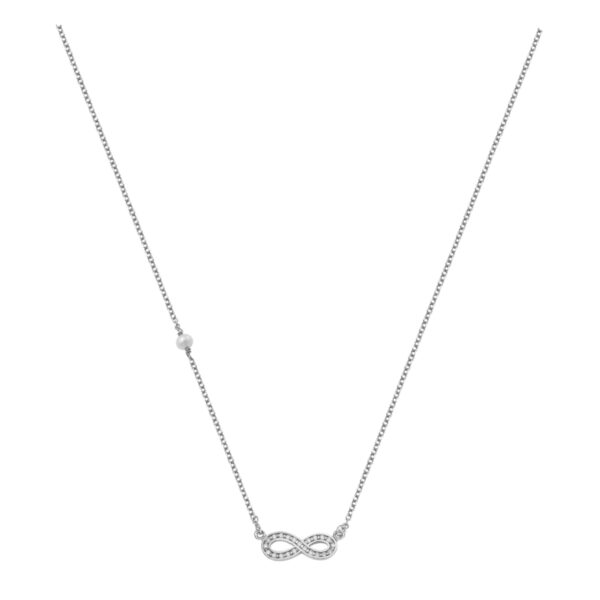9K necklace in white gold infinity with zircon