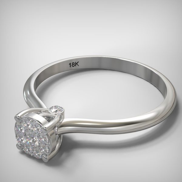 Μονόπετρο invisible δαχτυλίδι 18Κ