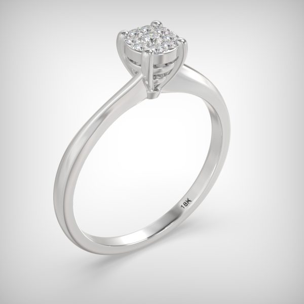 Μονόπετρο invisible δαχτυλίδι 18Κ