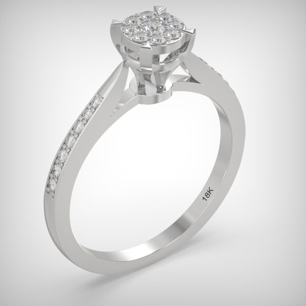 Μονόπετρο invisible δαχτυλίδι 18Κ