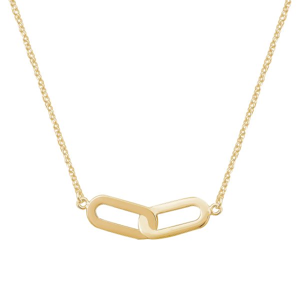 Yellow Gold Double Necklace Athens Link Slim
