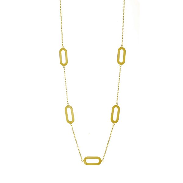 Necklace Yellow Gold Fivefold Athens Link