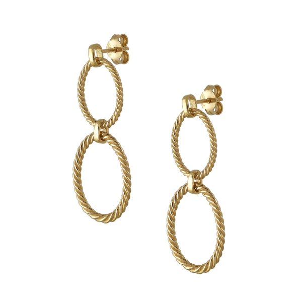 Large Earrings Yellow Gold Twist