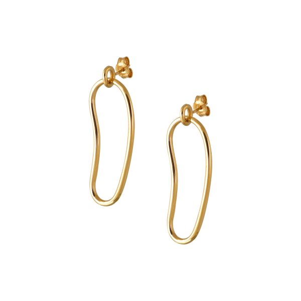 Earrings Large Yellow Gold Irregular Collection