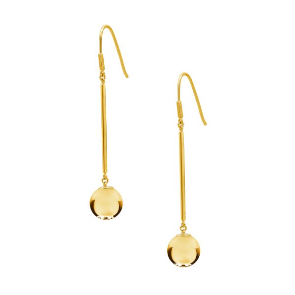 Earrings Pendant Yellow Gold Bowling
