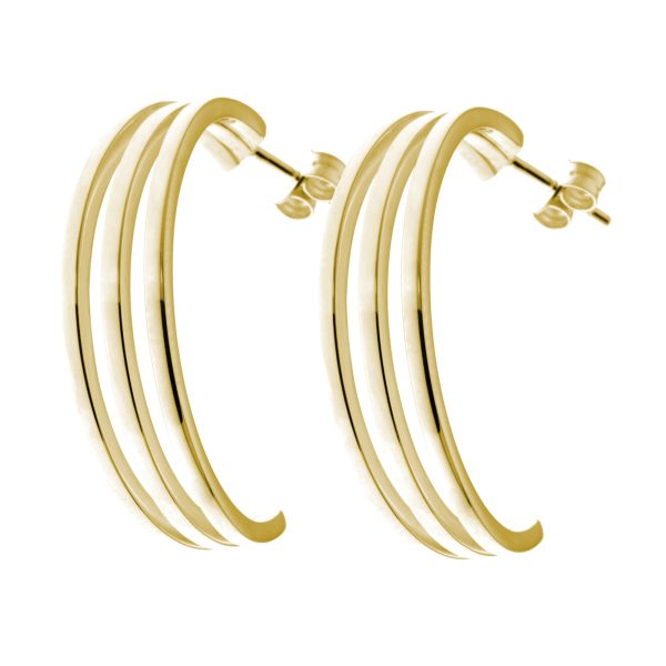 Earrings Wide Yellow Gold Metro